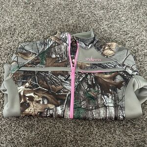 Realtree Camo Pullover with Pink Zip Accents